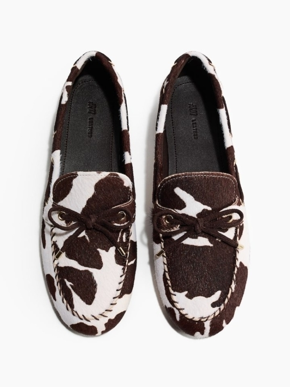 Cow-Pattern Slip-On Driving Loafers for Women